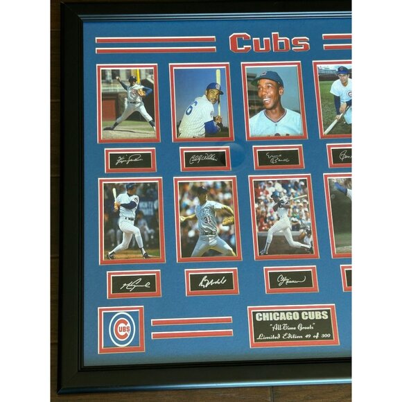 Chicago Cubs Limited Edition Framed Photo and autograph Collage 49 of 300 Framed - Picture 2 of 6